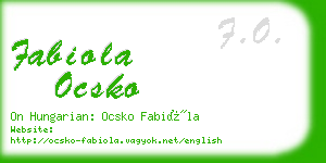 fabiola ocsko business card